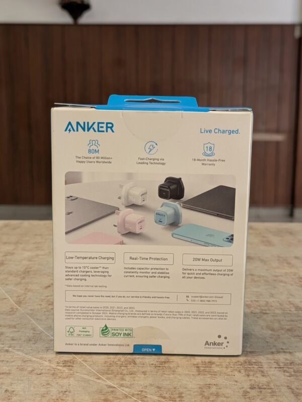Anker A2699 Zolo 20W PD 3.0 3 Pin UK Fast Charger