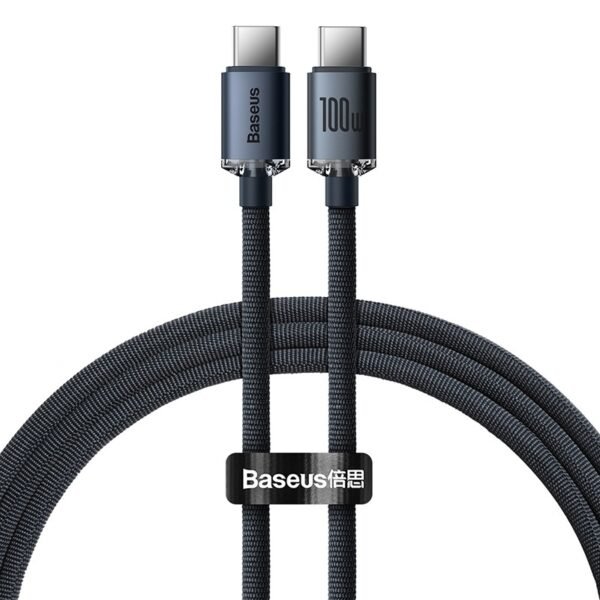Baseus 1.2m Type-C to Type-C 100W Fast Charging Data Cable – Crystal Shine Series