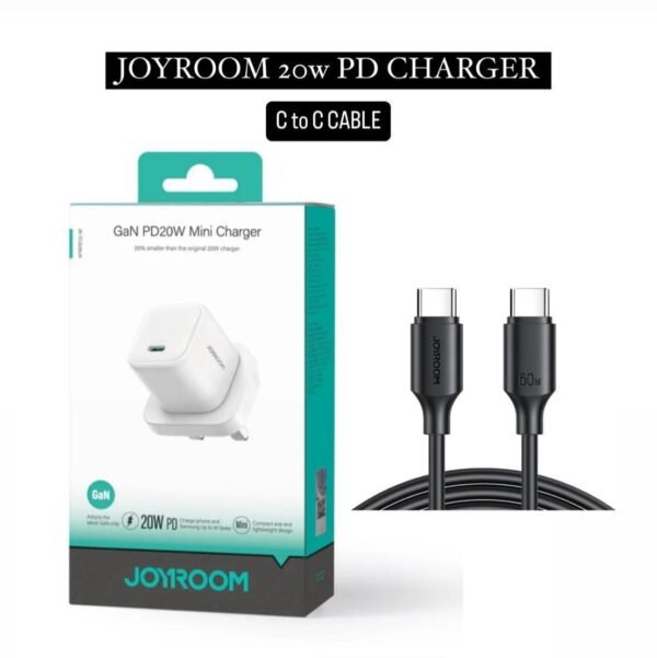 JOYROOM PD 20W Fast Charger + C to Cable Cable 1m- UK Plug