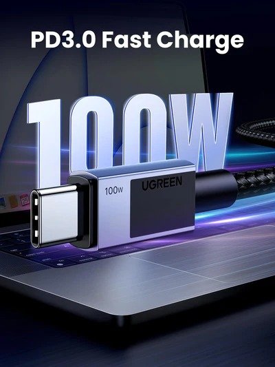 UGREEN 1 Meter 100W 5A MaxType-C to Type-C PD Fast Charging Nylon Braided