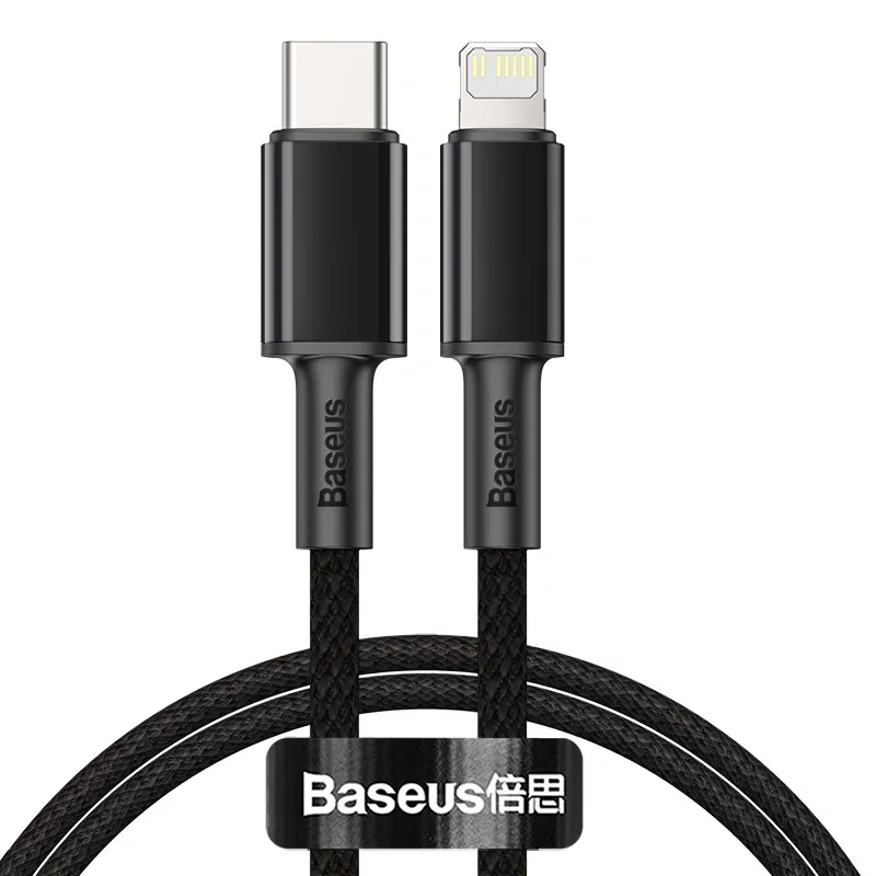 Baseus 1Meter 20W High Density Braided Fast Charging Data Type-C to Lightning PD Cable Black